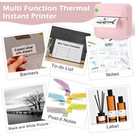 Imprimante thermique de poche portable sans encre BT/WiFi pour photos et étiquettes, idéale pour les anniversaires d'enfants / Appareil portable de poche