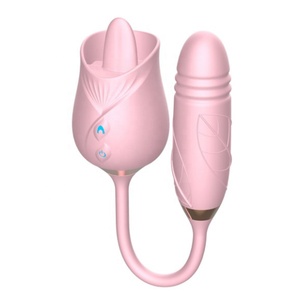 Klitoris saugen Vibrator Rose Schub <span class=keywords><strong>dildo</strong></span> Klitoris stimulator Massage kopf <span class=keywords><strong>2</strong></span> in 1 G Punkt Vibrator Rose Sexspielzeug für Frauen - Product Image 4