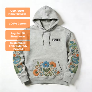 Sudadera con Capucha Personalizada OEM con Logotipo Bordado en 3D, <span class=keywords><strong>de</strong></span> Alta Calidad, en Felpa Francesa Ecológica, Corte Regular, Estilo Urbano para Hombre - Product Image 1