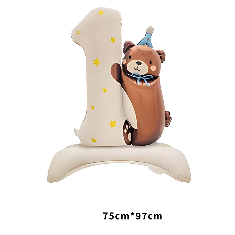 1st Beige Blue Hat Bear