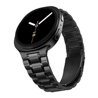 Bracelet compatible Watch8 - Bracelet à cinq maillons intégré en acier de style professionnel, disponible en tailles 20/22 mm, en acier et en acier inoxydable.