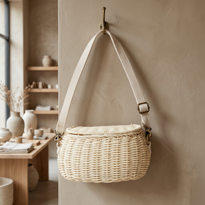 BEST SELLER Sac à dos en osier écologique pour enfants, panier de vélo en rotin fait à la main pour enfants, petit panier arrière tissé - Product Image 1