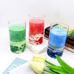Velas Aromáticas Artísticas Coloridas en Frascos de Vidrio con Cera de Gel, Aroma de Aromaterapia, Forma de Flor, Sin Humo, Estilo Moderno, Decoración Navideña para el Hogar - Product Image 4