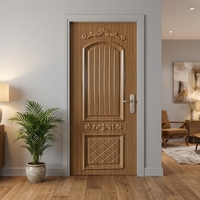 Porte d'entrée moderne en bois WPC, isolation acoustique, efficacité énergétique, prévention des incendies, ouverture manuelle, surface finie