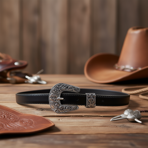 Cinturón de Cuero Genuino con Hebilla Plateada de 110 cm, Estilo Occidental, Cinturón Casual para Mujer - Product Image 2