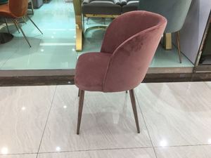 Nouvelle <span class=keywords><strong>chaise</strong></span> de salle à manger en <span class=keywords><strong>velours</strong></span> rose avec pieds en acier inoxydable de haute qualité - Product Image 4