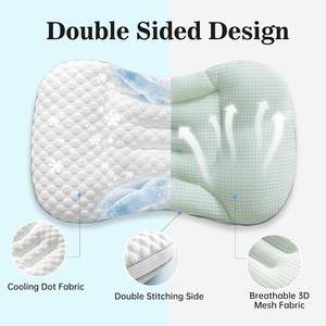 Almohadas de diseño ergonómico de doble altura para niños pequeños, tela de refrigeración de doble cara y almohada de malla transpirable para niños - Product Image 5
