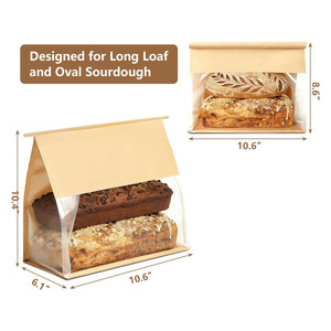 Sacs en papier kraft brun pour pain, avec fenêtre, pour pain fait <span class=keywords><strong>maison</strong></span>, vente en gros d'usine - Product Image 5