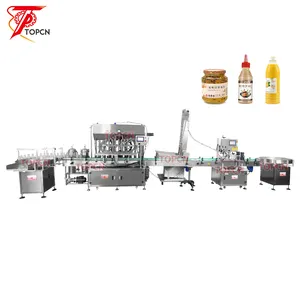 Automatic 8 Heads 1000ml Servo Piston Pump Food Jam Honey Jar Heating Mixing Filling Capping Making Machine Line