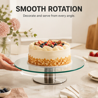 Drehbarer Kuchenständer aus gehärtetem Glas, runde Drehscheibe für Kuchen, Cupcakes und Desserts, ideal für Partys