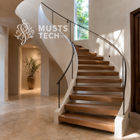 Escalier Courbé de Luxe au Design Élégant pour Projet OEM/ODM – Production de Qualité Supérieure