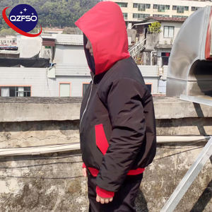 Veste bomber ample et épaisse, coupe ample, à double couche, en toile, à carreaux, réversible, fabriquée par QZFSO, avec revêtement personnalisé - Product Image 3