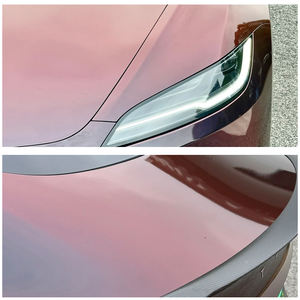 Envoltura de vinilo autoadhesiva Película de cambio de color de coche de PVC Película de envoltura de coche de color rojo antiarañazos - Product Image 3