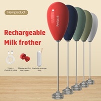 Nouveauté 2025 – Fouet batteur à œufs et mousseur à lait automatique rechargeable en ABS et acier inoxydable, écologique, lavage à la main uniquement