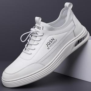 Chaussures décontractées en cuir pour hommes JQSN, bout rond, à lacets, rembourrées, mode printemps, chaussures de marche pour affaires - Product Image 2