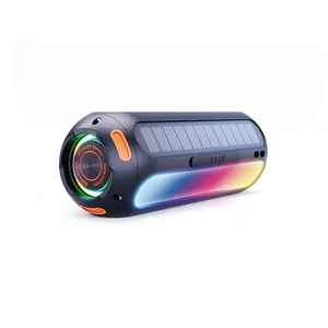 ES-T69 haut-parleur bluetooth solaire Pro nouveau design 5000mAh 20W IPX6 interconnexion sans fil TWS étanche avec lumière LED