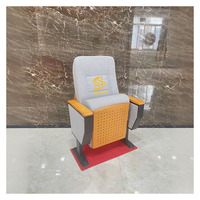 Chaise de théâtre pliante en bois massif personnalisée avec tableau d'écriture, siège écologique pour auditorium, stade, école, hôpital, conférence, cinéma