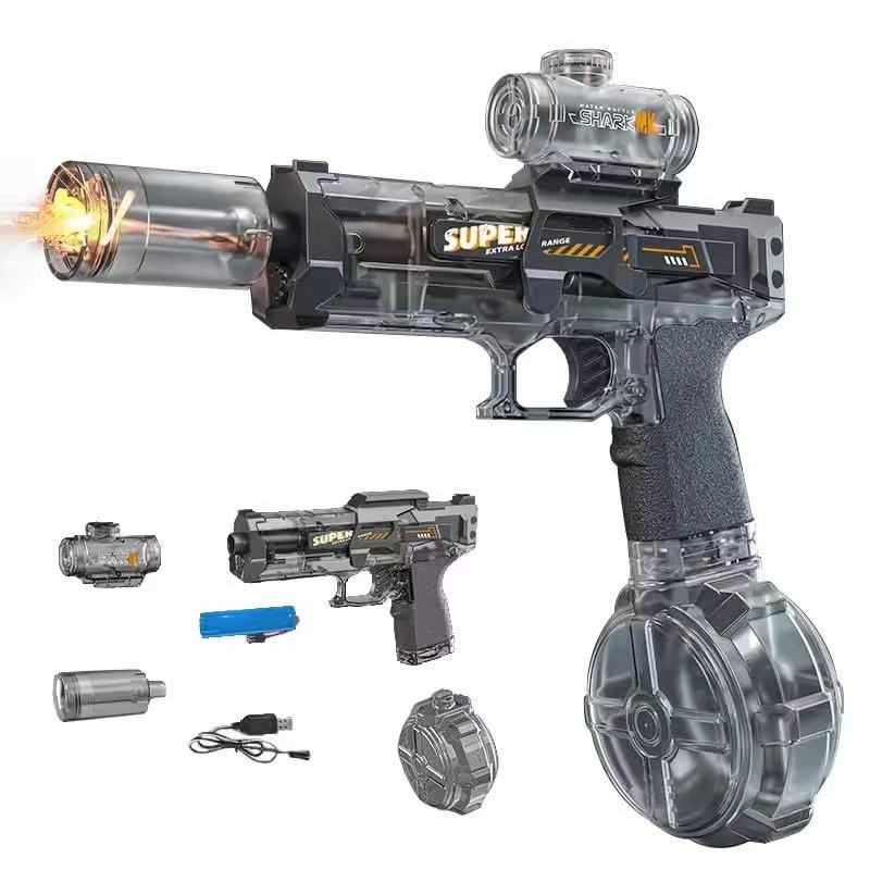 Pack De 2 Pistolas De Agua Eléctricas Con Retroceso, Luz LED, Depósito De 500 Ml Y Batería De 1200 MAh