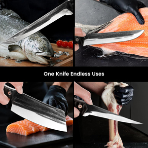 IOKO 7-Piece 8 Inch Chef Sushi Steak Utility Kitchen Knife Set Sashimi Paring 7 Inch Japanese Style Santoku Kitchen Knife Set - Product Image 5