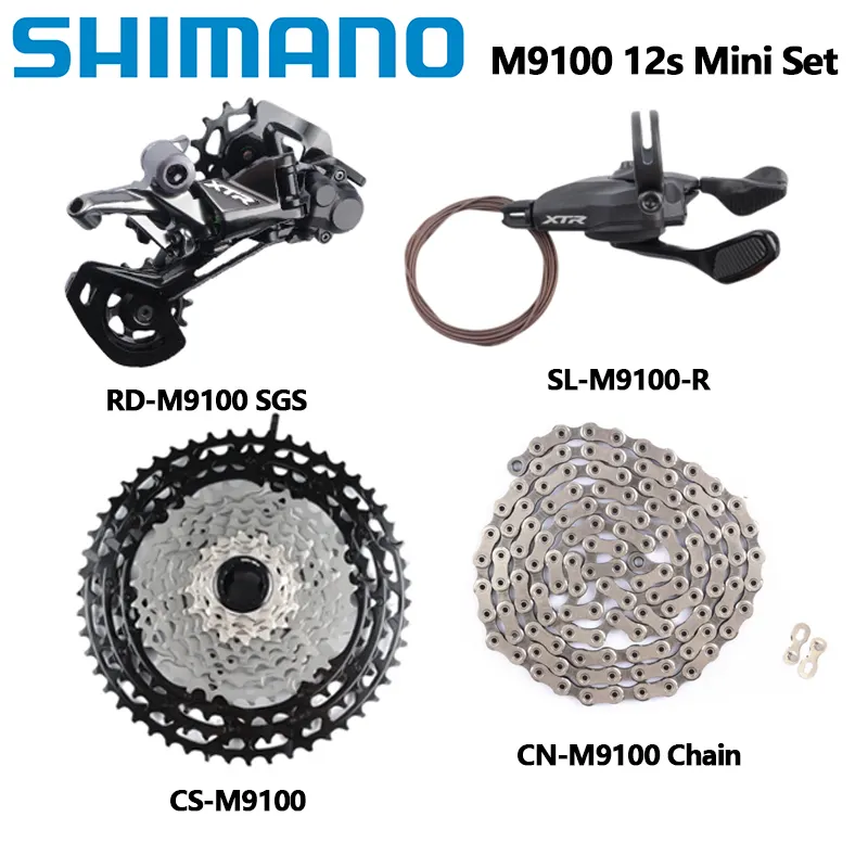 Shimano XTR M9100ชุดเกียร์จักรยาน12สปีด,ตัวเปลี่ยนเกียร์หลังจักรยานเสือภูเขาชุดเกียร์โซ่