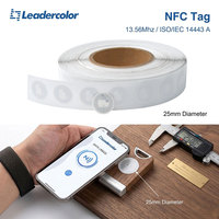 Etiqueta NFC Impermeable Personalizada de 13.56MHz, Etiqueta NFC de Papel Ntag213, Diámetro de 25mm, Etiqueta RFID para Trazabilidad de Productos