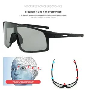 แว่นตาขี่จักรยานโฟโตโครมิกแบบปรับได้แว่นตาป้องกันรังสียูวีสำหรับผู้ชายแว่นกันแดดกีฬากลางแจ้ง - Product Image 5