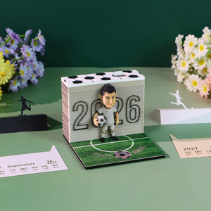 Bloc-notes 3D Football Star, <span class=keywords><strong>Calendrier</strong></span> de Bureau Football, Papeterie Sportive, Décoration Maison et Bureau, Cadeau de Luxe pour Homme et Garçon, Anniversaire - Product Image 5