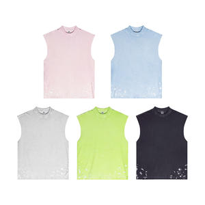 310g 100% coton décontracté ample hommes sans manches débardeur streetwear vintage - Product Image 2