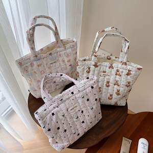 Özel Logolu Sevimli Karikatür Hayvan Baskılı Kapitone El Çantası - Kalınlaştırılmış Küçük Pamuklu Çanta Anne Omuz Çantası - Product Image 4