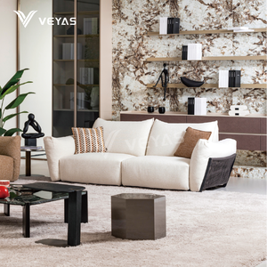 Canapé en tissu capitonné en cachemire de style moderne haut de gamme, toucher doux et soyeux, confort élégant, canapé sectionnel léger 3 places - Product Image 6