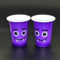 Herbruikbare, recyclebare PP wegwerpbeker voor koude dranken (16 oz), bubble tea, fruitthee, koffie, zwart, enkelwandig, UV-bestendig plastic.