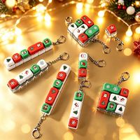 Porte-clés de Noël en forme de mini-clavier mécanique, jouet anti-stress, breloque de sac de fête, cadeau fantaisie DIY, vente en gros personnalisée