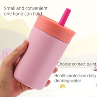 DAJI HYDRO Gobelet en acier inoxydable isolé de 12oz avec paille en silicone Nouveau style pour enfants pour les fêtes de voyage en camping