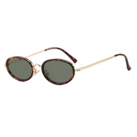 33406 Nouvelles Lunettes de Soleil Métalliques Tendance pour Hommes et Femmes, Design de Luxe, Protection UV400, Forme Ovale, Style Rétro Haut de Gamme, Universelles
