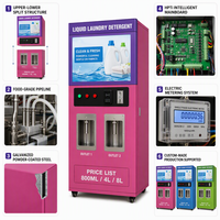 Distributeur de lessive liquide 160L, machine de remplissage en libre-service avec paiement par QR code, carte ou monnaie, pompe 220V