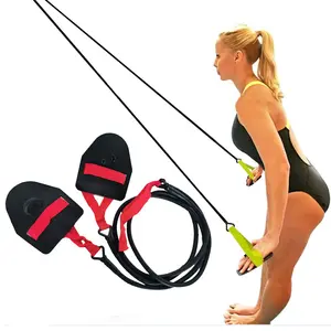 Fitness Latex resistance bands for working out training arm strength stretch cord resistance hand swimming trainer with paddles