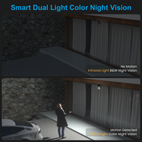 Caméra IP PoE 8MP avec détection humaine, lumière hybride couleur, vision nocturne jusqu'à 20m, micro intégré, IP66, H.265, mini tourelle