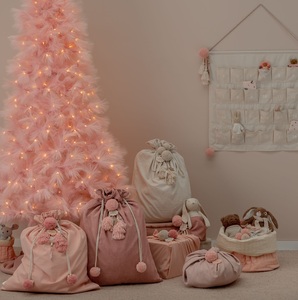 Feliz Navidad vacaciones pompones y borlas de alta calidad para bolsa de regalo de sacos de Papá Noel de pana - Product Image 1