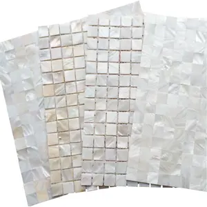 Azulejos de mosaico de concha de perla cuadrada, mosaico de Madre de concha Natural para decoración de pared