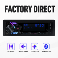 VOLOX 6-CH-RCA 1 DIN Araba Oynatıcısı için 50Wx4 Yüksek Güçlü 7 Renkli Işıklar Stereo Çift USB Uzaktan Kumandalı FM Verici