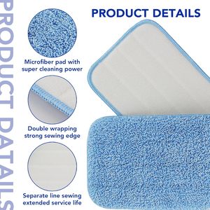 Dual-Use Microfiber <b>Flat</b> <b>Mop</b> Head Wet/Dry Magic Lazy <b>Mop</b> Pads Aluminum Plastic Handle Super Water Absorption Durable 70-80% - Product Image 4