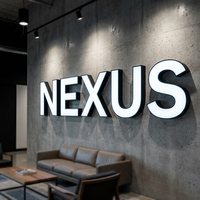 Letrero LED 3D Personalizado con Retroiluminación, Letras Metálicas Personalizadas para Oficina Profesional, Logotipo Empresarial Iluminado para Montar en la Pared