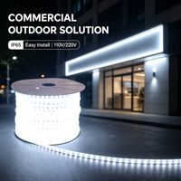 Bande lumineuse LED 120 LED 8MM 2835, 110V 220V, sans fil, double ligne, IP65, étanche, recouverte de PVC, éclairage extérieur
