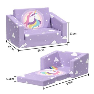Canapé-lit pliable pour enfants Giving Tree avec accoudoirs, design nuage violet, pour les enfants de 2 ans et plus - Product Image 3