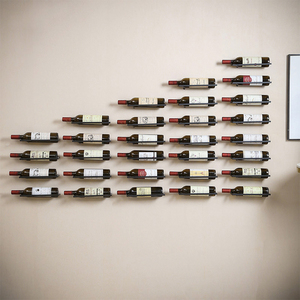 Estantes de Pared Metálicos Dorados para Botellas de <span class=keywords><strong>Vino</strong></span>, Soporte de Exhibición para Botellas de <span class=keywords><strong>Vino</strong></span>, Organizador Colgante para Botellas de Bebidas y Licores - Product Image 4