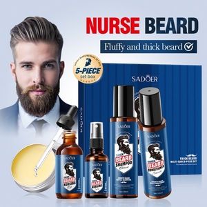 Lot de 5 produits de soin pour barbe hydratants en gros : shampoing, baume, huile et spray, idéal pour les voyages - Product Image 1