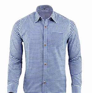<b>Men</b>’s <b>Blue</b> Bavarian Trachten Oktoberfest <b>Shirt</b> Premium Cotton Long Sleeve Traditional German S to 4XL - Product Image 1