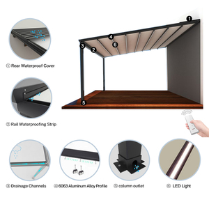 Auvent rétractable motorisé pour extérieur en PVC, pergola avec cadre thermolaqué pour utilisation dans les restaurants - Product Image 5