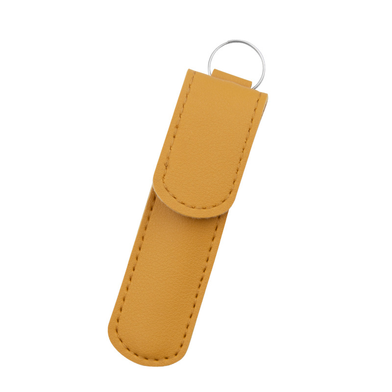 Étui en cuir jaune