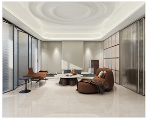 <span class=keywords><strong>Carrelage</strong></span> en porcelaine émaillée à motif marbre beige, 1000x1000mm, moderne, facile d'entretien, résistant aux taches, garantie 5 ans+, pour hall d'hôtel - Product Image 3